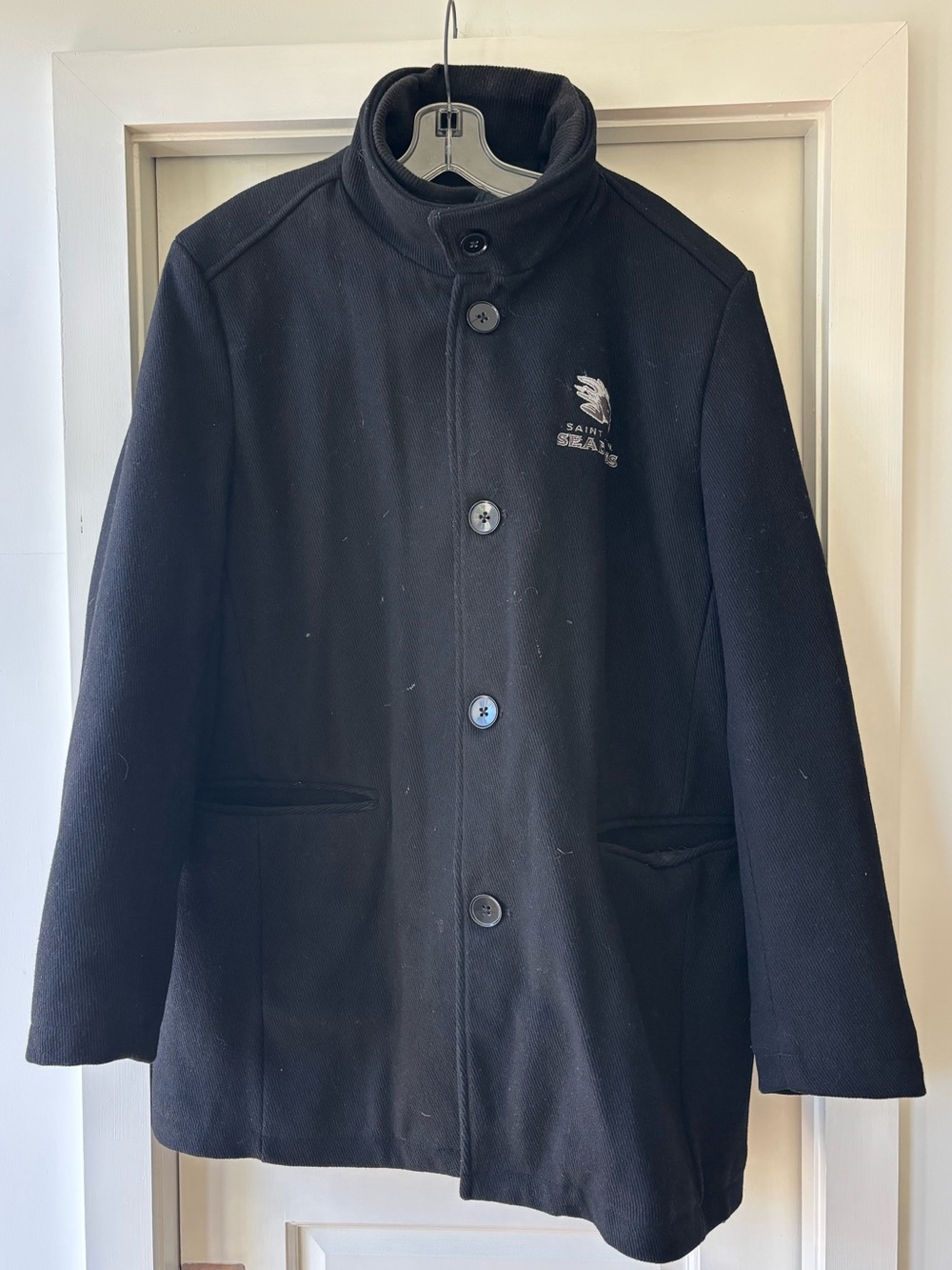 Men's Black Pea Coat Saint John Sea Dogs